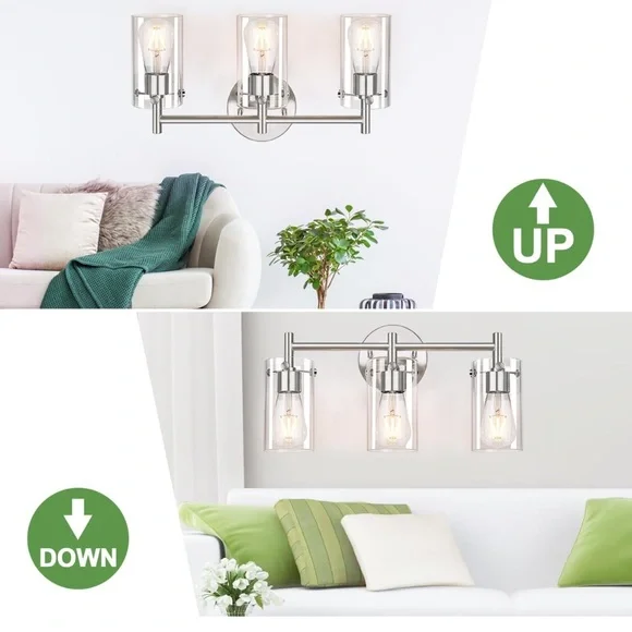 Modern Silver Vanity Light Fixture - Picture 6 of 8